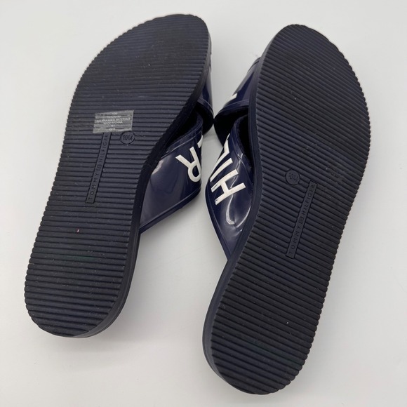 Tommy Hilfiger Women's Navy Blue Logo Slide Sandals 10M Summer Beach Basic - Picture 6 of 7
